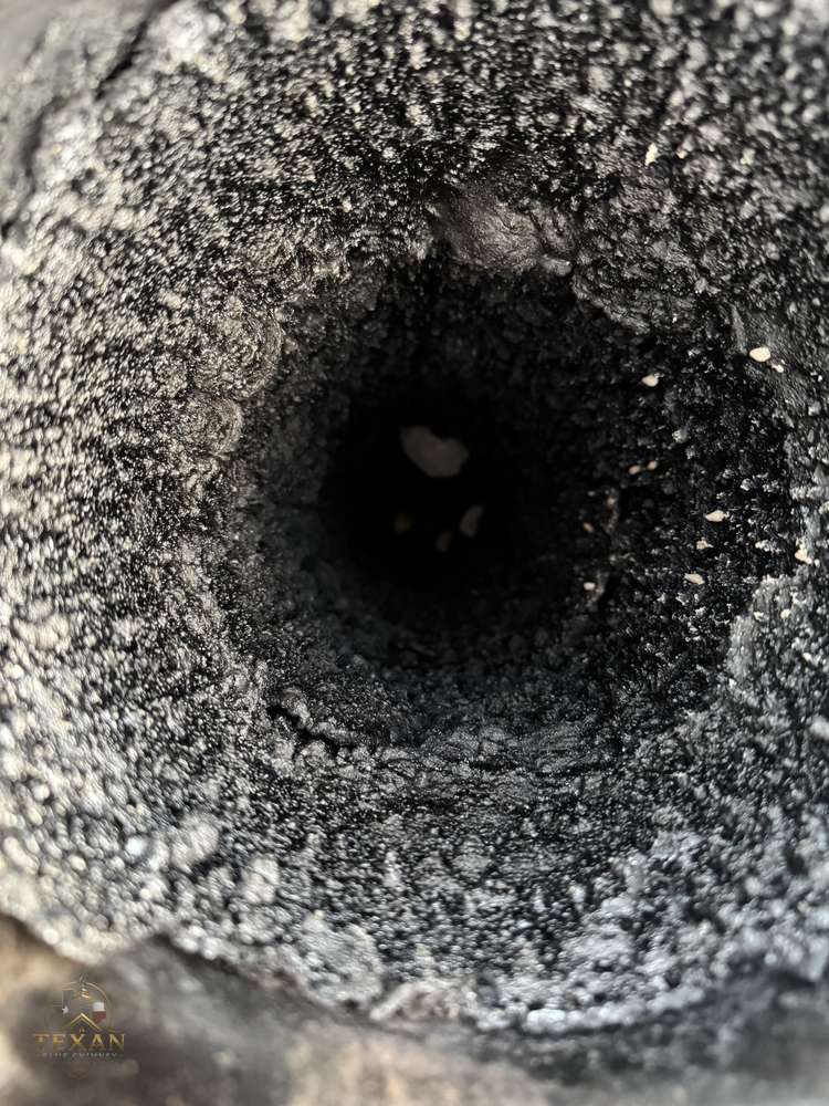 Before — creosote-lined flue — Texan Flue, Dallas–Fort Worth