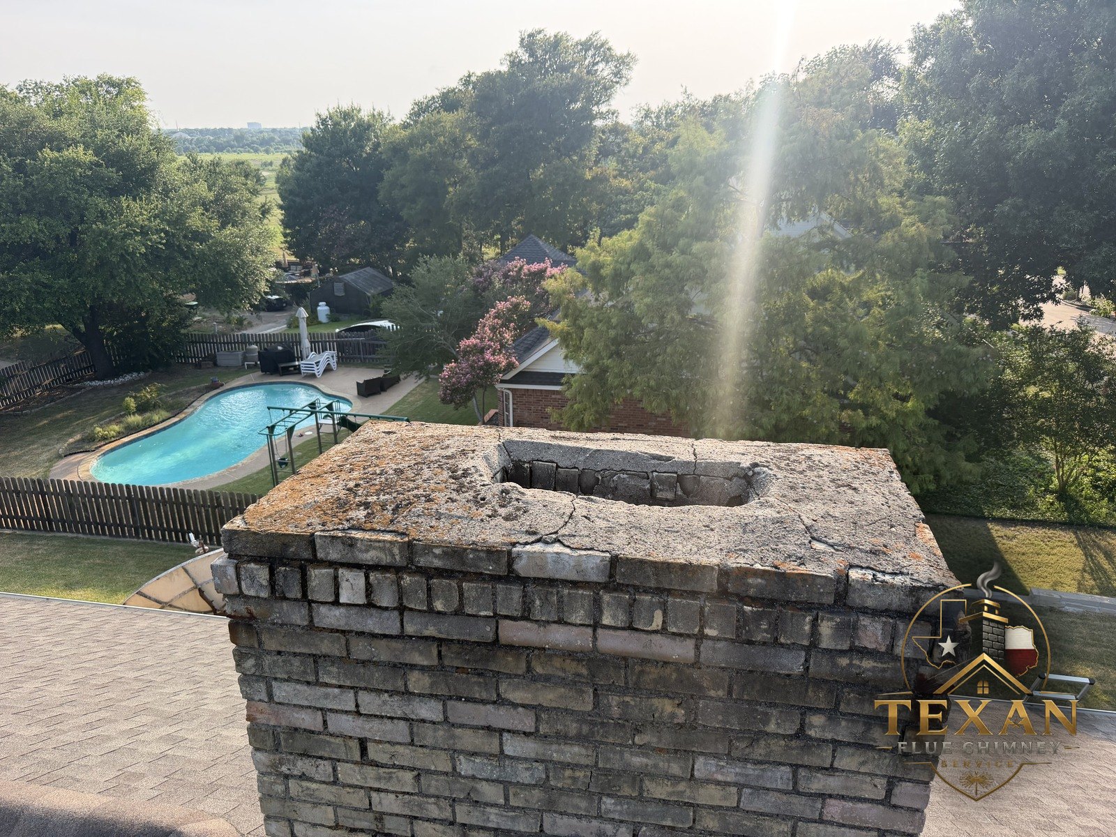 Open chimney flue with no cap before installation — Texan Flue