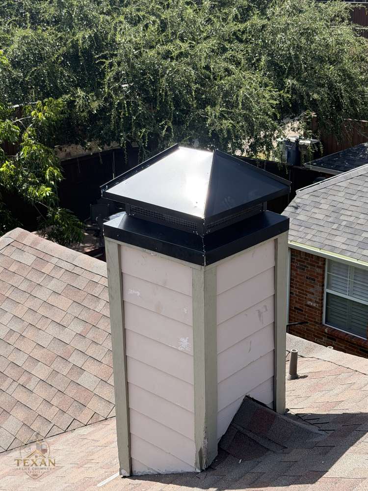 Stainless cap, sealed and squared — Texan Flue, Dallas–Fort Worth