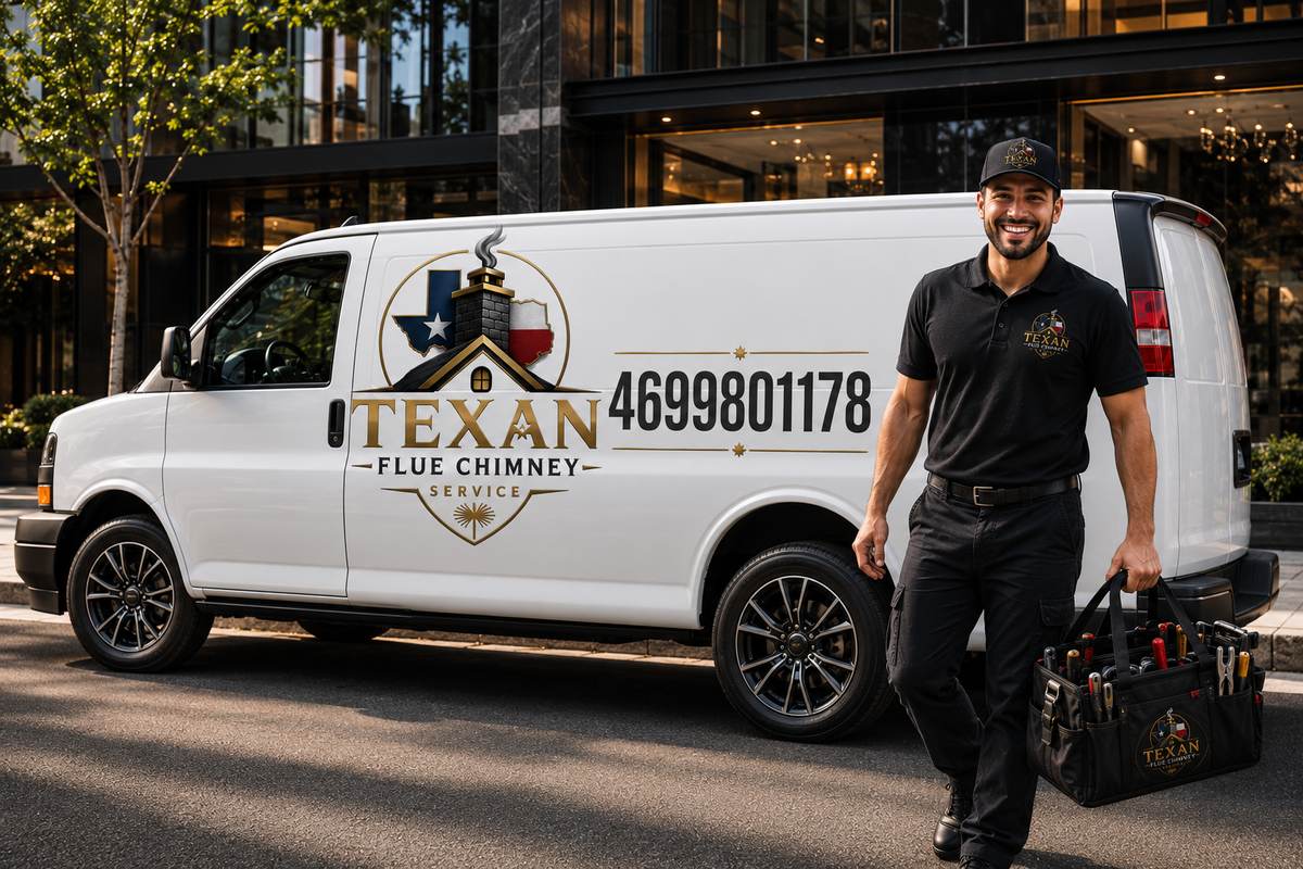 The Texan Flue van, ready for service across DFW — Texan Flue, Dallas–Fort Worth